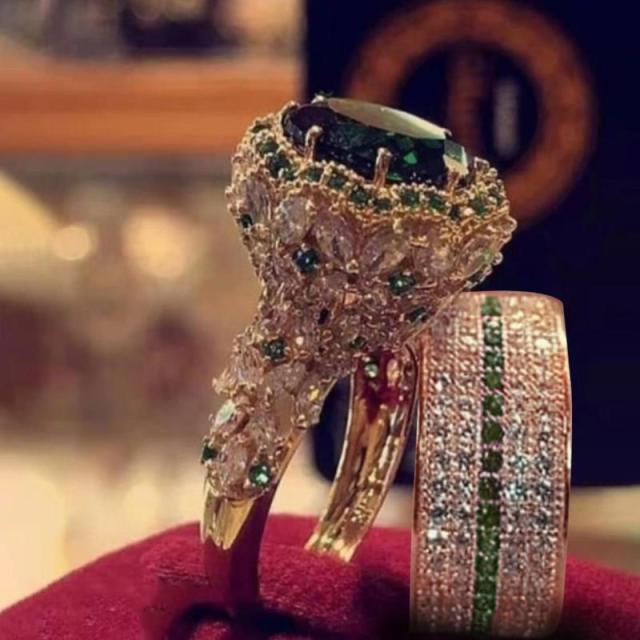 Fashion Luxury Princess Ring Cubic Zircon Bridal Marriage Elegant Accessories Brilliant Rings