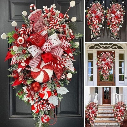 🔥50% off Early Christmas Sale🍭Candy Cane Christmas Wreath🍭