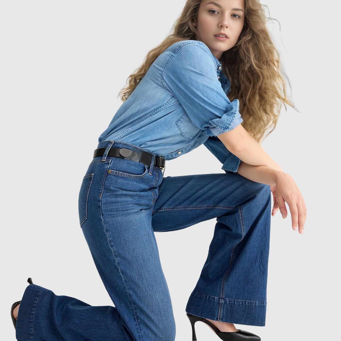 Tall Wide Leg Denim Trouser (Buy 2 Free Shipping)