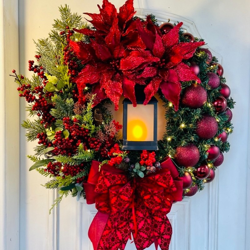 Holy Christmas Wreath with Lights