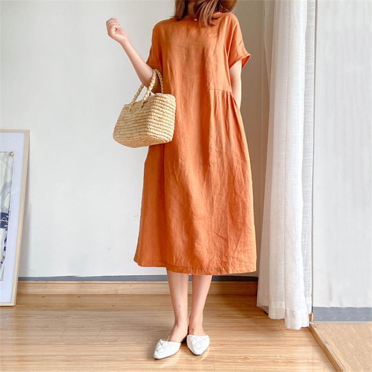 Japanese Style Linen Cotton Dress(50%OFF)