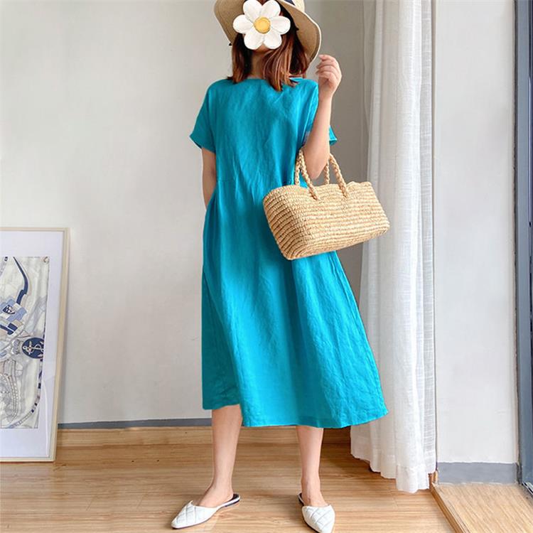 Japanese Style Linen Cotton Dress(50%OFF)