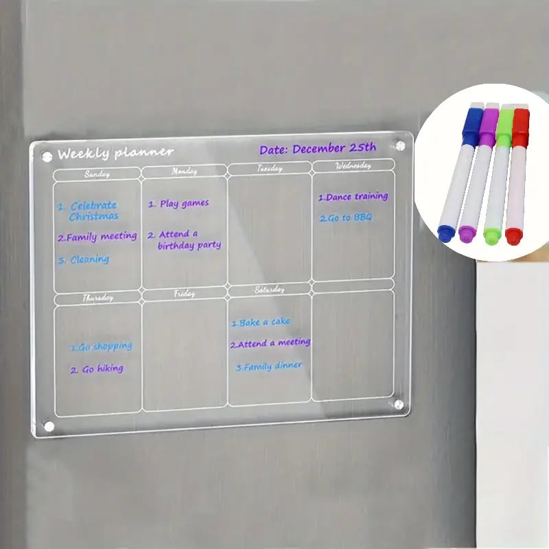 📆Magnetic Schedule Planner For Fridge[Permanently reusable]