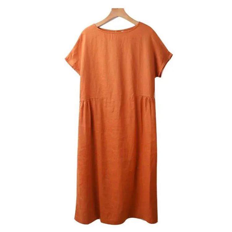 Japanese Style Linen Cotton Dress(50%OFF)