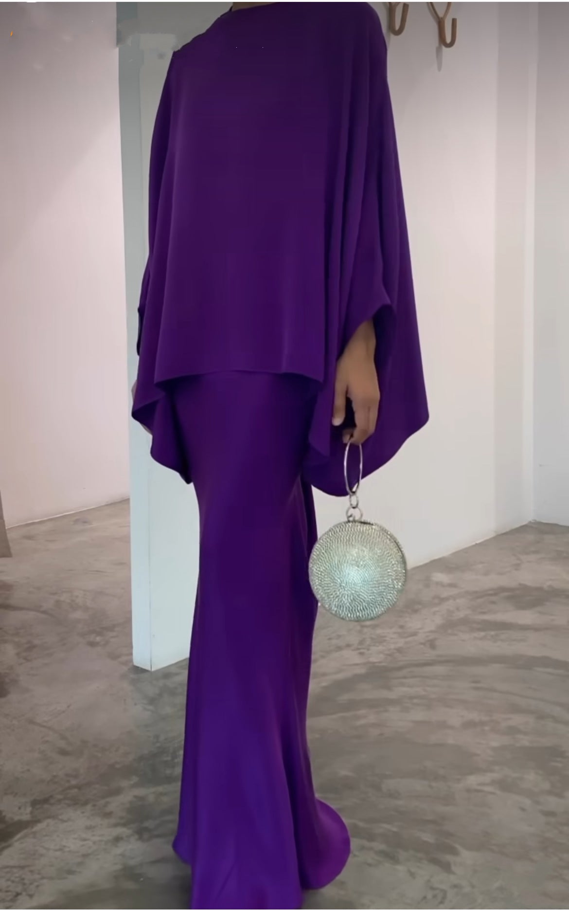 Fashion Solid Color Irregular Top Skirt Two-Piece Set