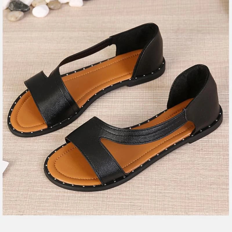 Fish-mouth Rivet Open Toe Flat  Sandals(Buy 2 Get 15% off✔️)