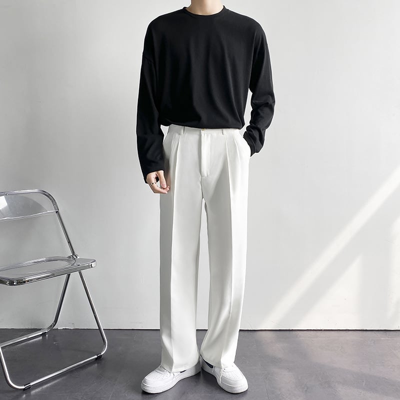 SPRING SUMMER ICE SILK STRAIGHT LEG PANTS