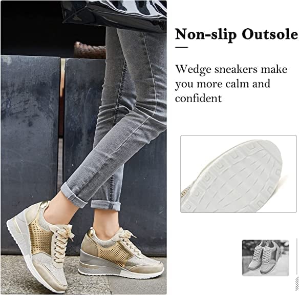 High Heeld Wedge Sneakers For Women