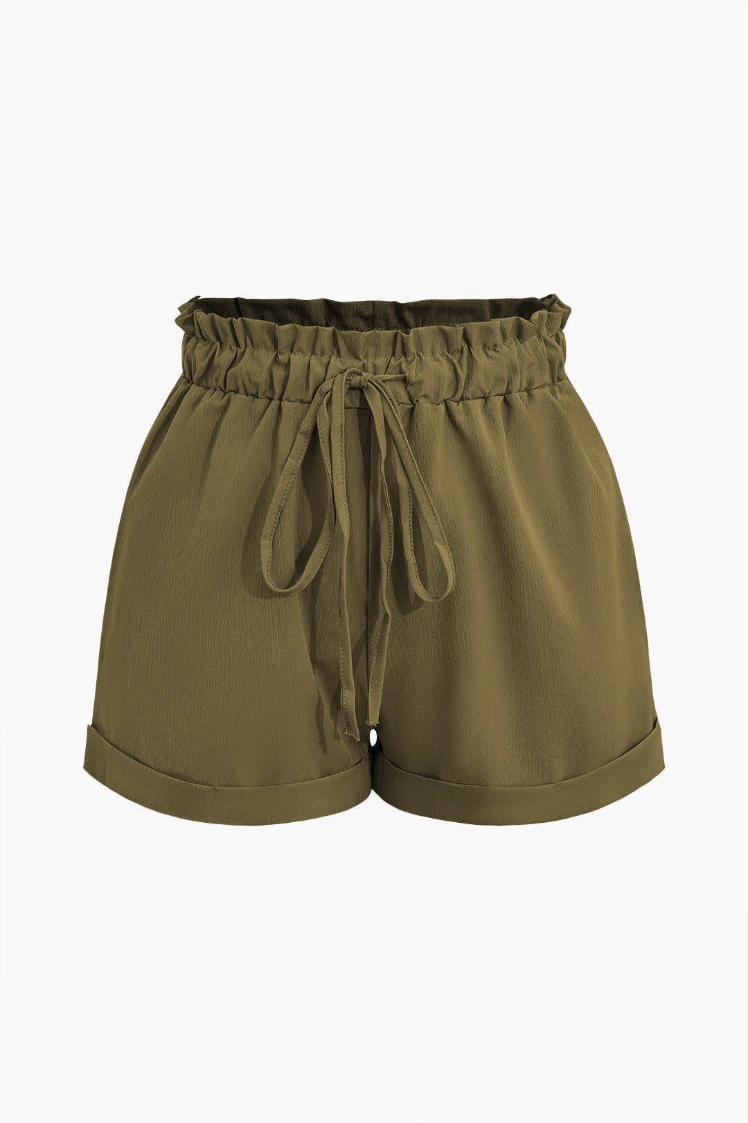 Drawstring Rolled Hem Shorts