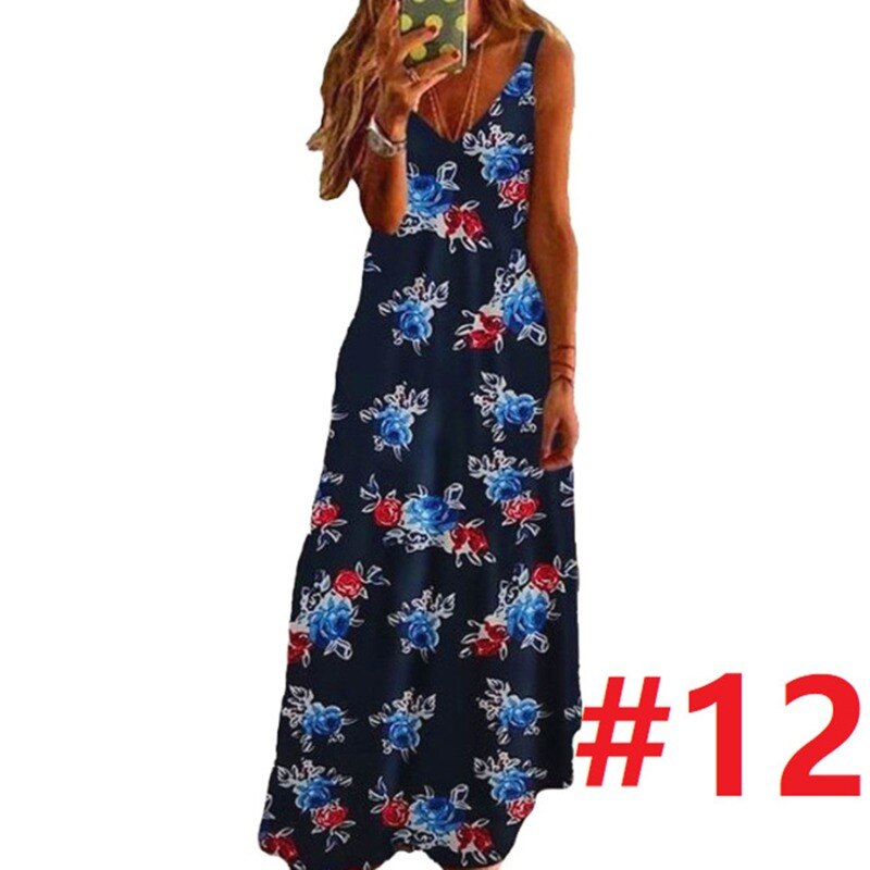 Women's Summer Dresses - Sleeveless Halter Backless Solid Color Beach Long Dresses