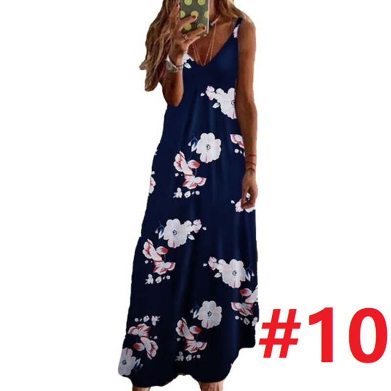 Women's Summer Dresses - Sleeveless Halter Backless Solid Color Beach Long Dresses