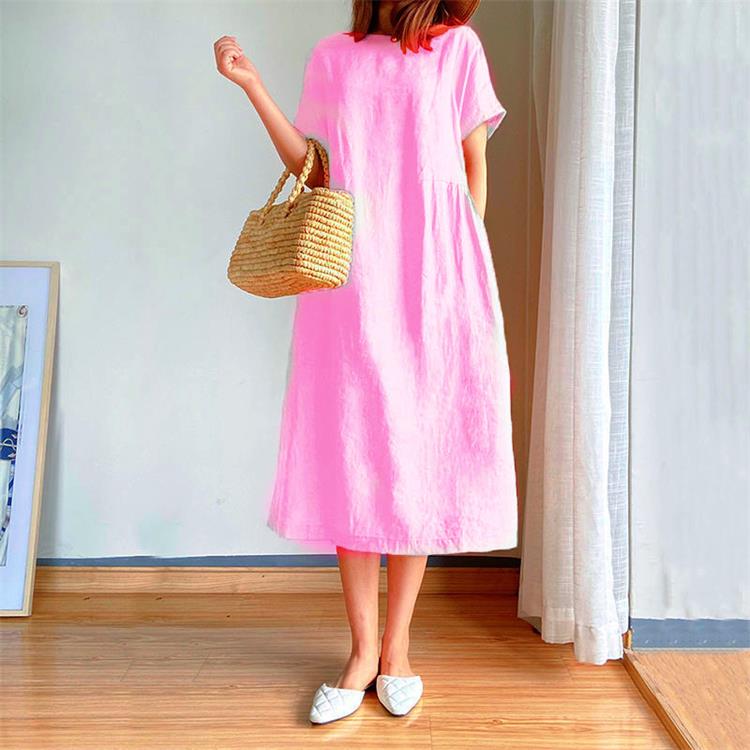 Japanese Style Linen Cotton Dress(50%OFF)