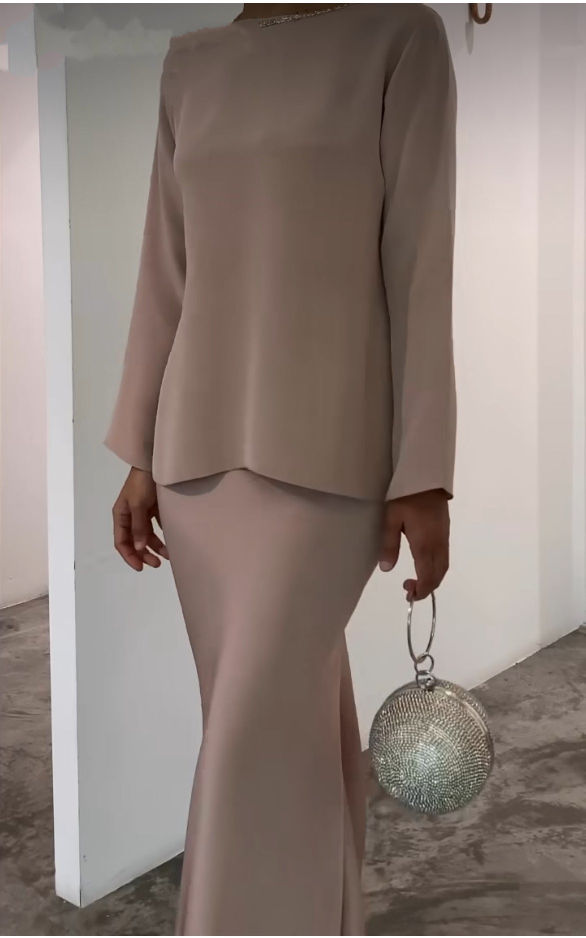 Fashion Solid Color Irregular Top Skirt Two-Piece Set