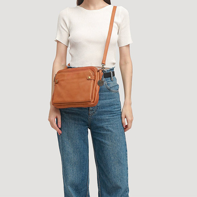 🔥Three-Layer Leather Crossbody Shoulder & Clutch Bag