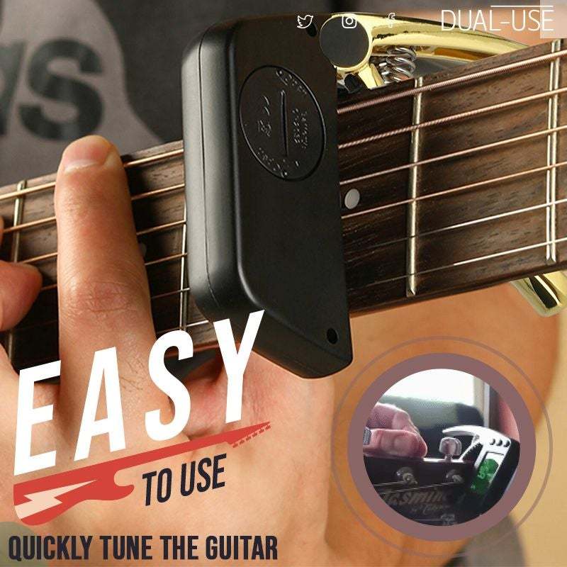 DUAL-USE GUITAR CAPO TUNER WITH LCD DISPLAY