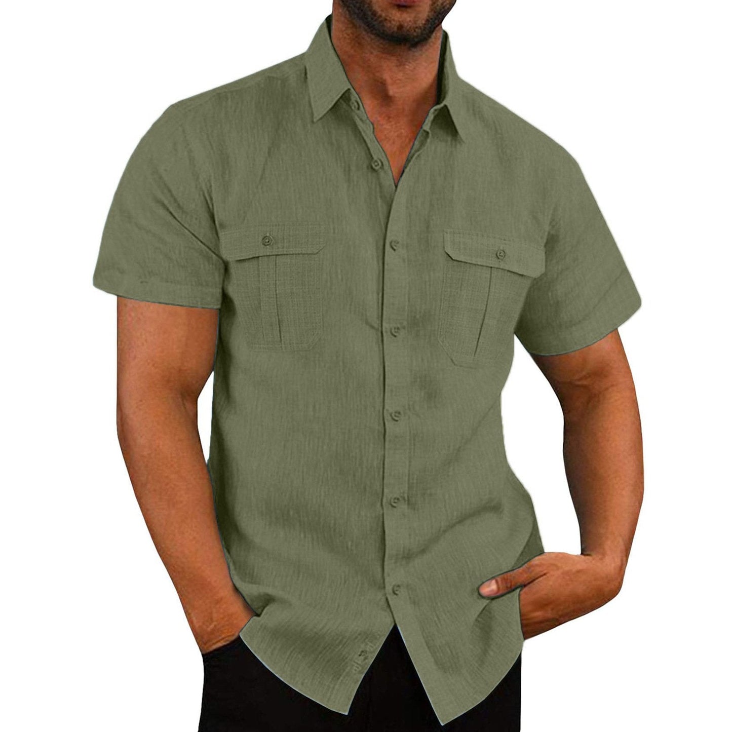 Stretch Short Sleeve Shirt with Pockets