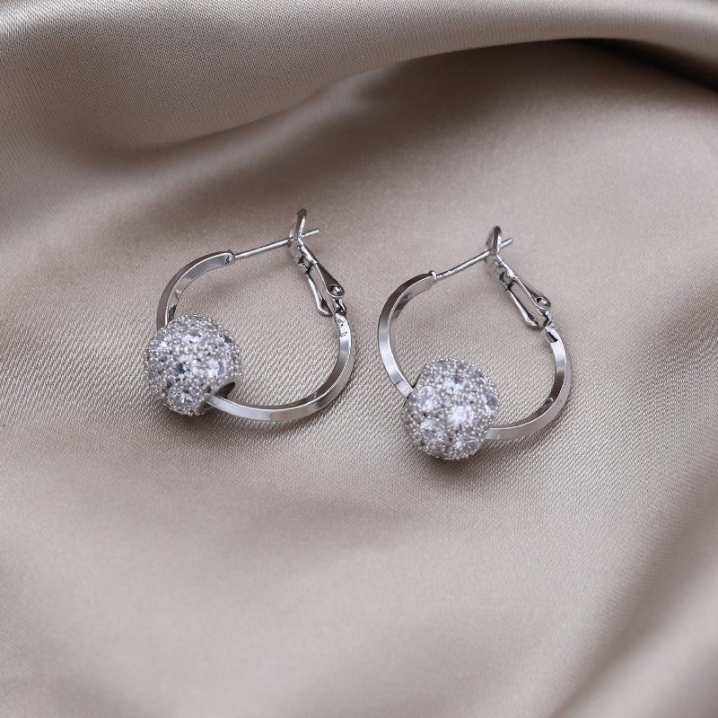 Fashion Austrian Crystal Ball Gold/Silver Earrings