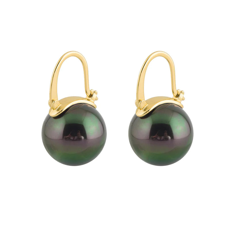 Black Pearl Earrings  Available in White Champagne Grey Gold and Black  Pearl Dangle Earrings