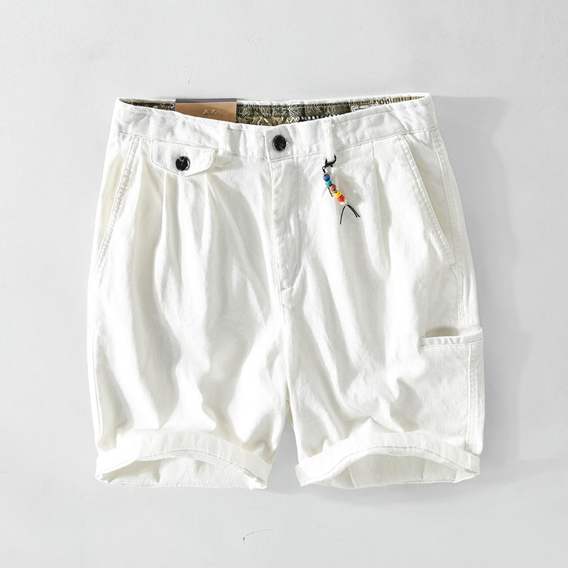 Men's Solid Color Cotton Casual  Islander Shorts