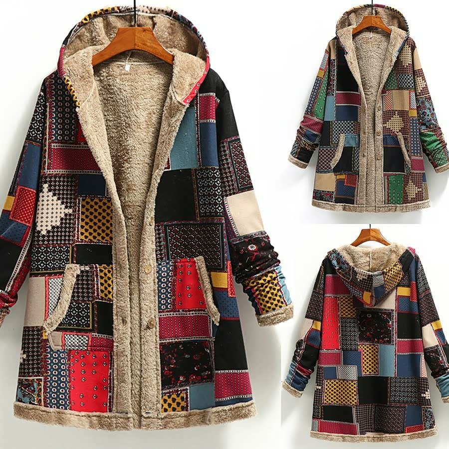 Hooded Wool Vintage Women's Jacket