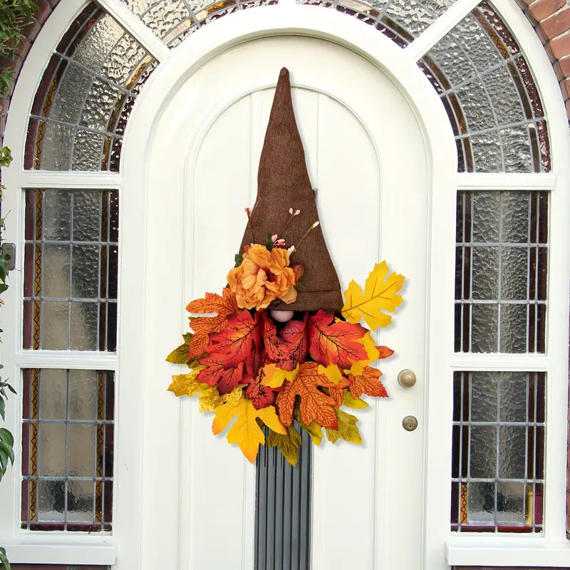 Fall Maple Gnome Front Door Hanger