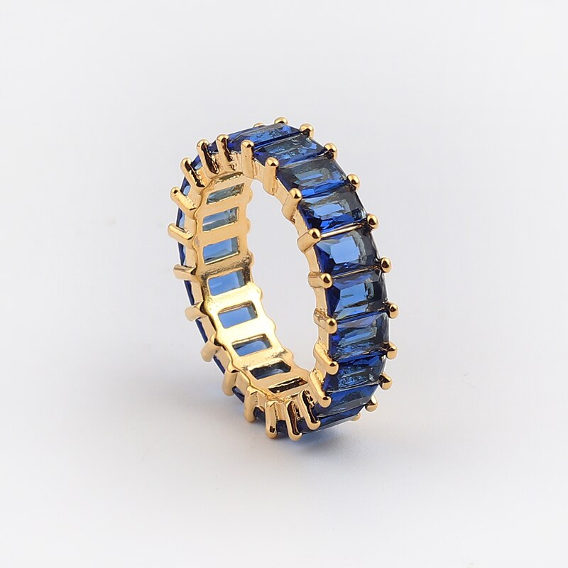 Charm Rhinestone ins Jewelry CZ Gold Lady Rainbow Rings
