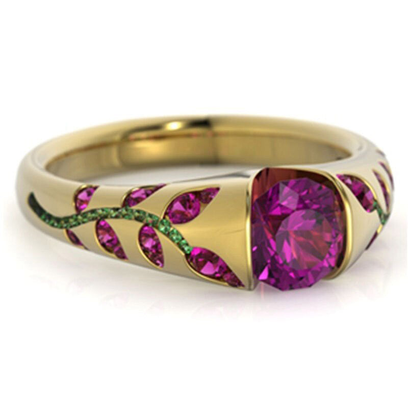 Multicolored Line Crystal Ring for Women