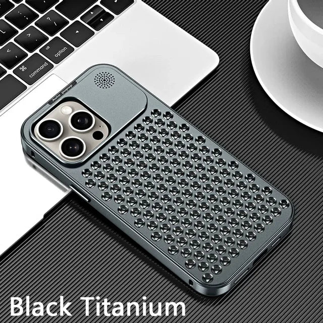 Breathable Perfume Aluminum alloy Heat Dissipation Phone Case For iPhone 12 13 14 15 Pro Max Plus Detachable Cover