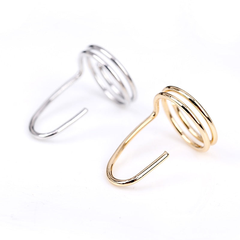 Gothic Metal Line Thin Nail Rings for Women Daily Fingertip Protective Cover Trendy Ring