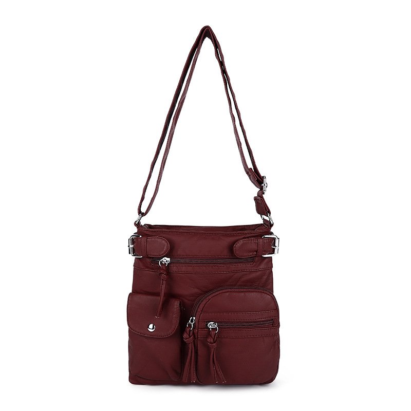 Multi-pocket crossbody bag soft leather shoulder bag – fishyoyo.com
