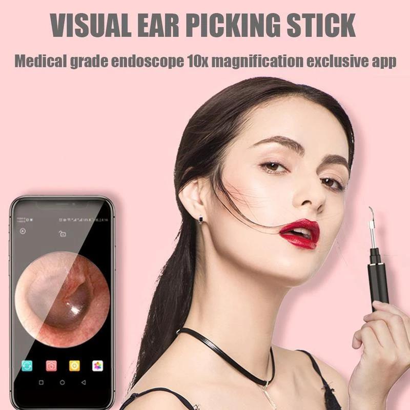 (🌲Early Christmas Sale- SAVE 50% OFF)Clean Earwax - Wi -Fi Visible Wax Elimination Spoon,USB 1080P HD Load Otoscope