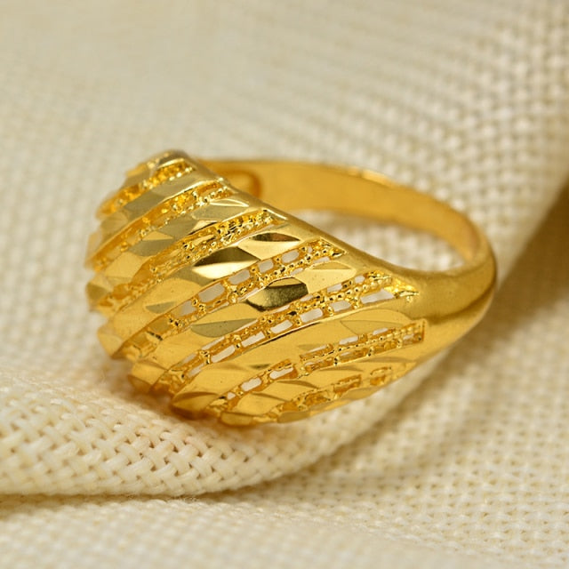 Ethiopia Dubai Bead Gold Color Arab Rings