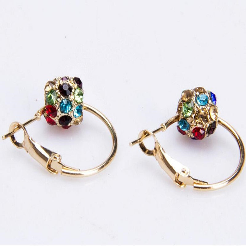 Fashion Austrian Crystal Ball Gold/Silver Earrings