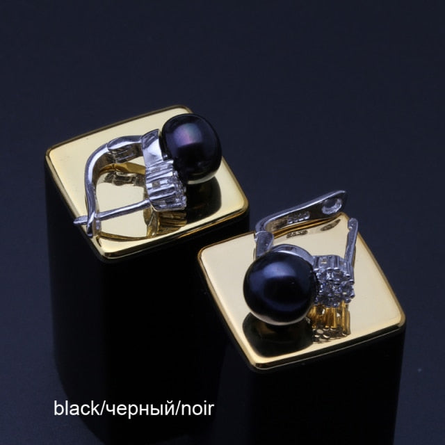 Fashion Natural freshwater black pearl ear clip