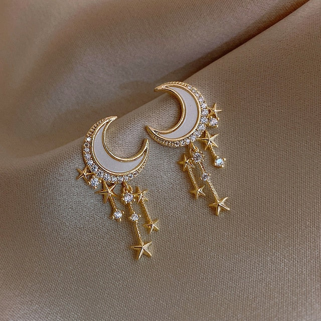 Trendy Round Simple Crystal Dangle Earrings