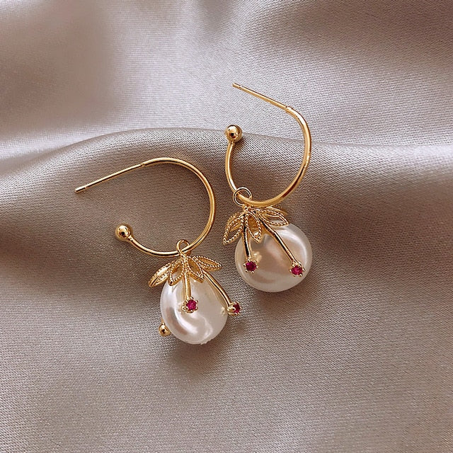 Trendy Round Simple Crystal Dangle Earrings