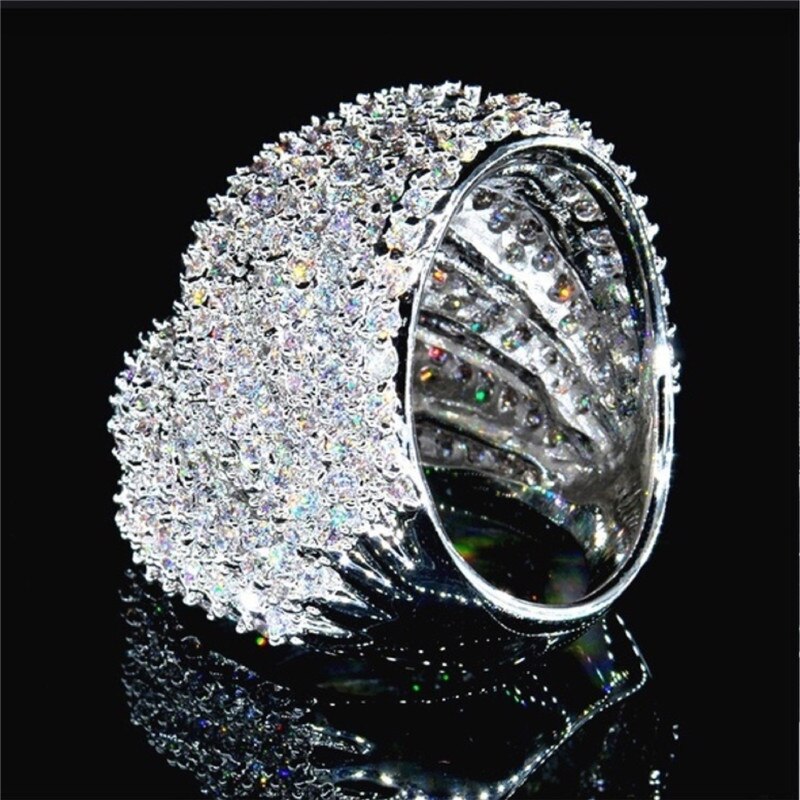 Luxury Jewelry Multilayer Zircon Charm Ladies Ring