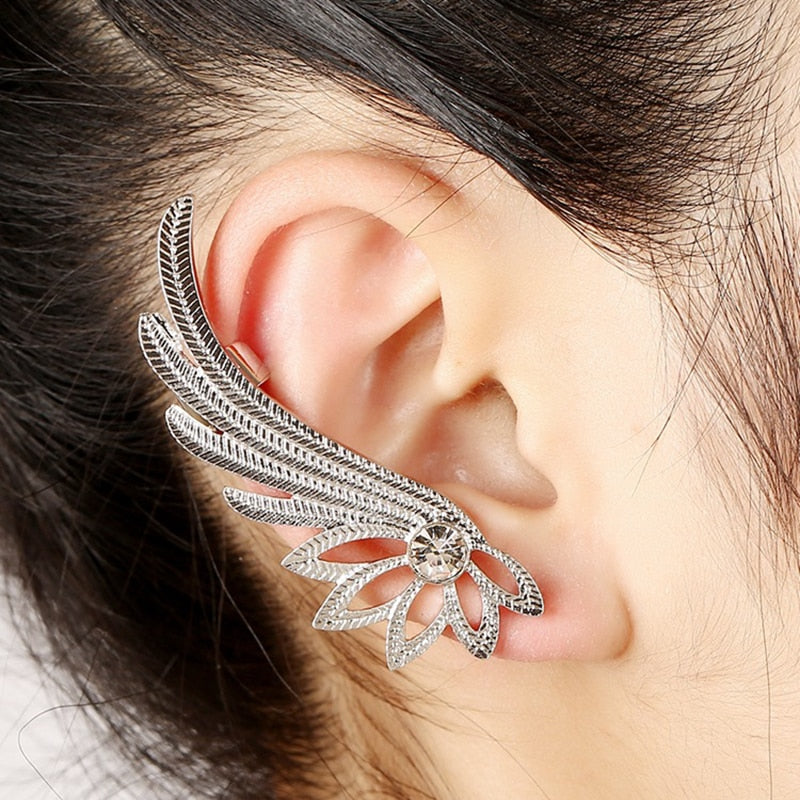 Fashion Alloy Feather Ear cuff Clip on Earrings