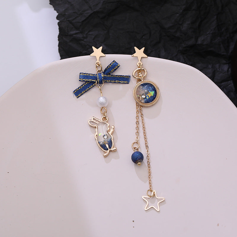 Japanese Style Cute Blue Rabbit Clip on Earring