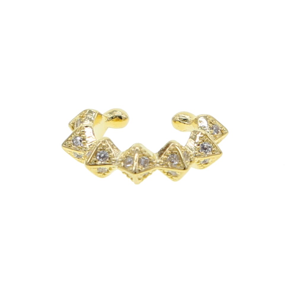 cz gold silver color spike circle cip on earring